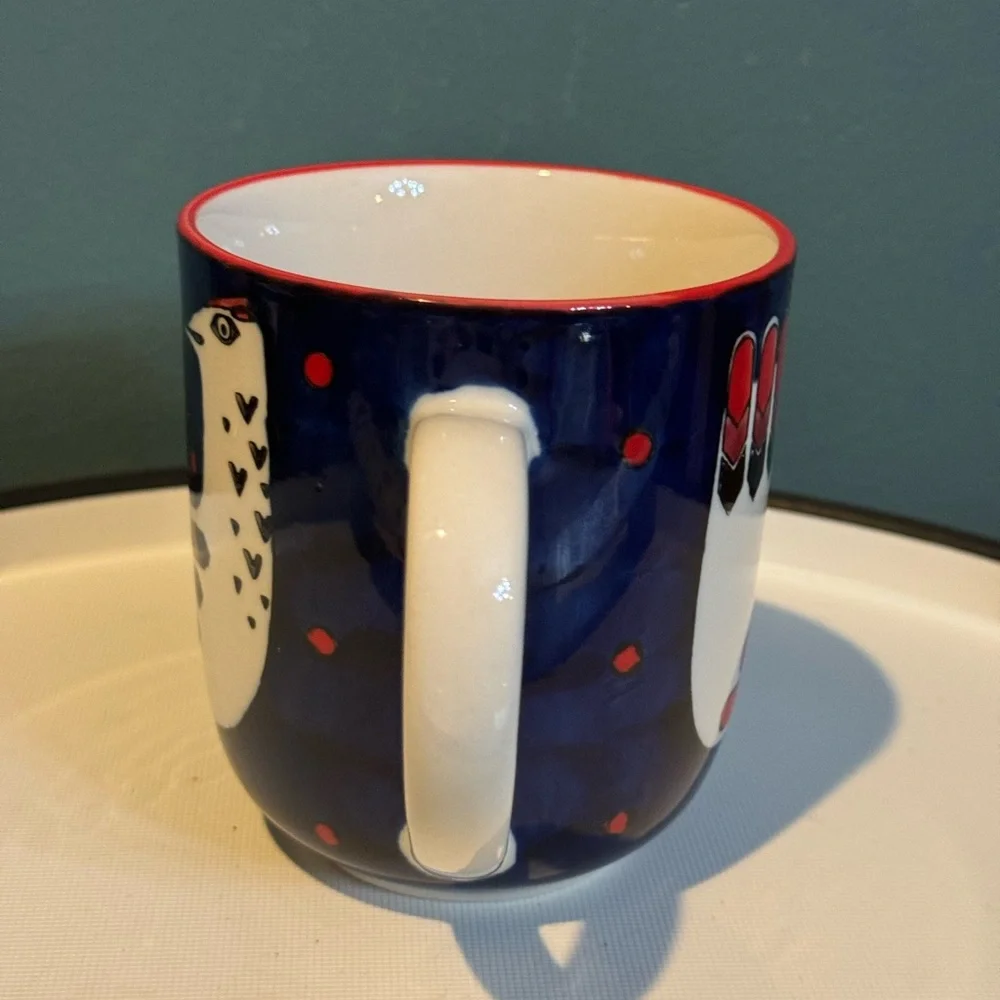 NWOT West Elm Colorful Hand Painted Bird Design Mug
